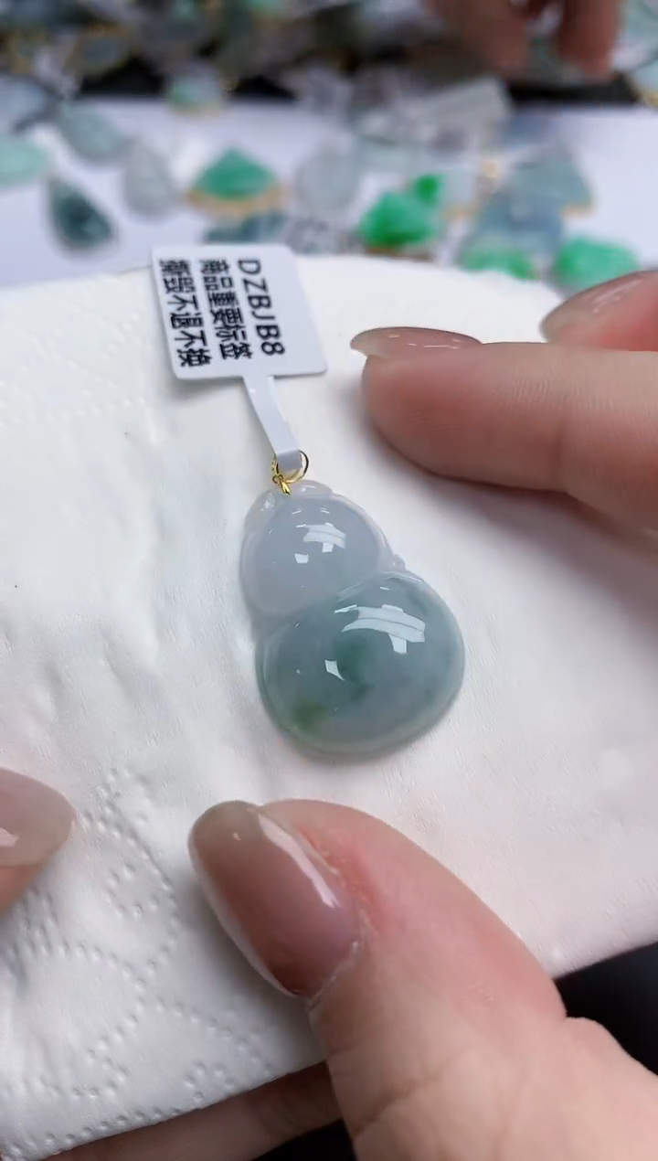 【闪购商品】翡翠颈饰18K金镶嵌天然缅甸翡翠A货