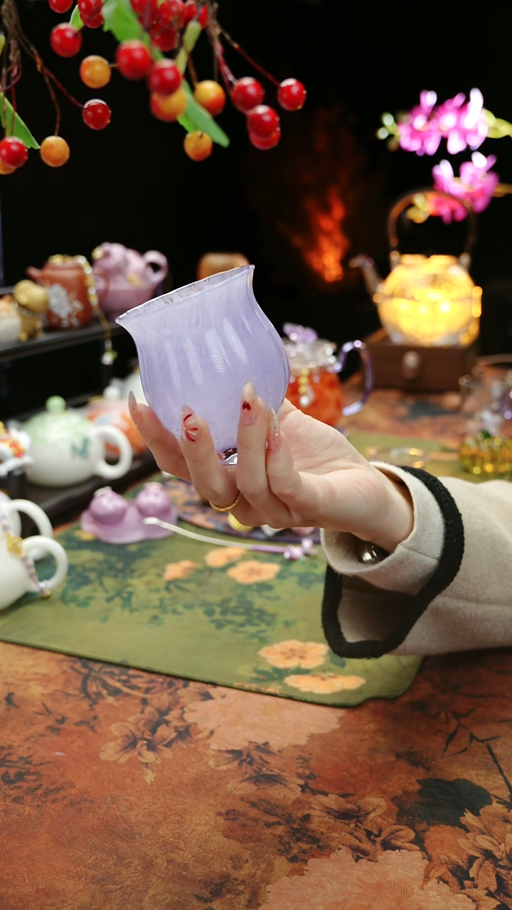 【闪购商品】紫色水晶琉璃水仙杯110ccc