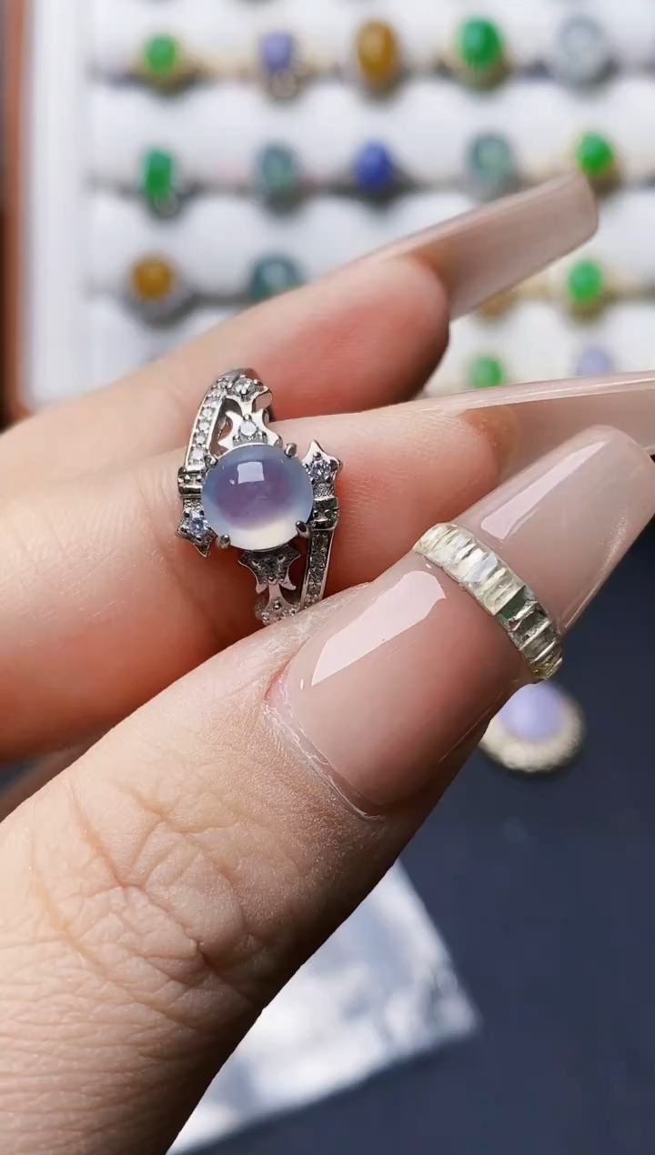 银S925镶嵌戒指翡翠1263