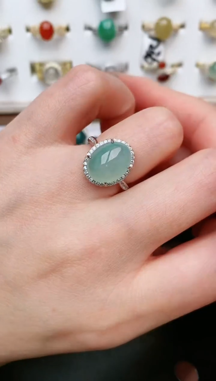 【闪购商品】翡翠戒指银S925镶嵌....