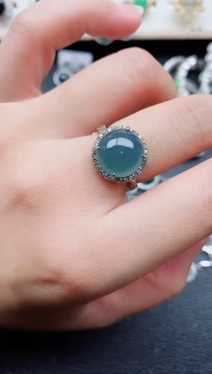 【闪购商品】翡翠戒指银S925镶嵌11111