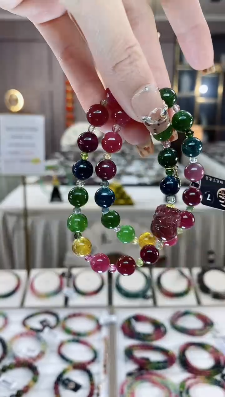 【闪购商品】两圈手串9mm+未镶嵌碧玺一物一证dan