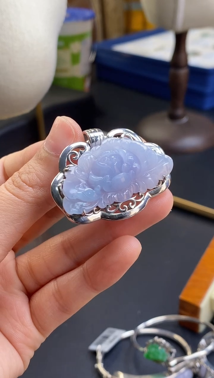 颈饰银S925镶嵌翡翠18260