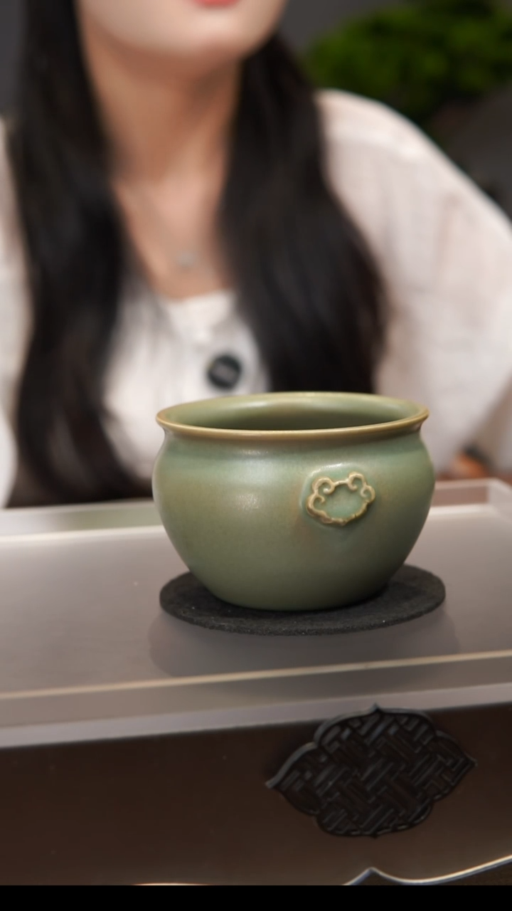 杯艾*如意缸杯 汝州原产地 原矿老釉