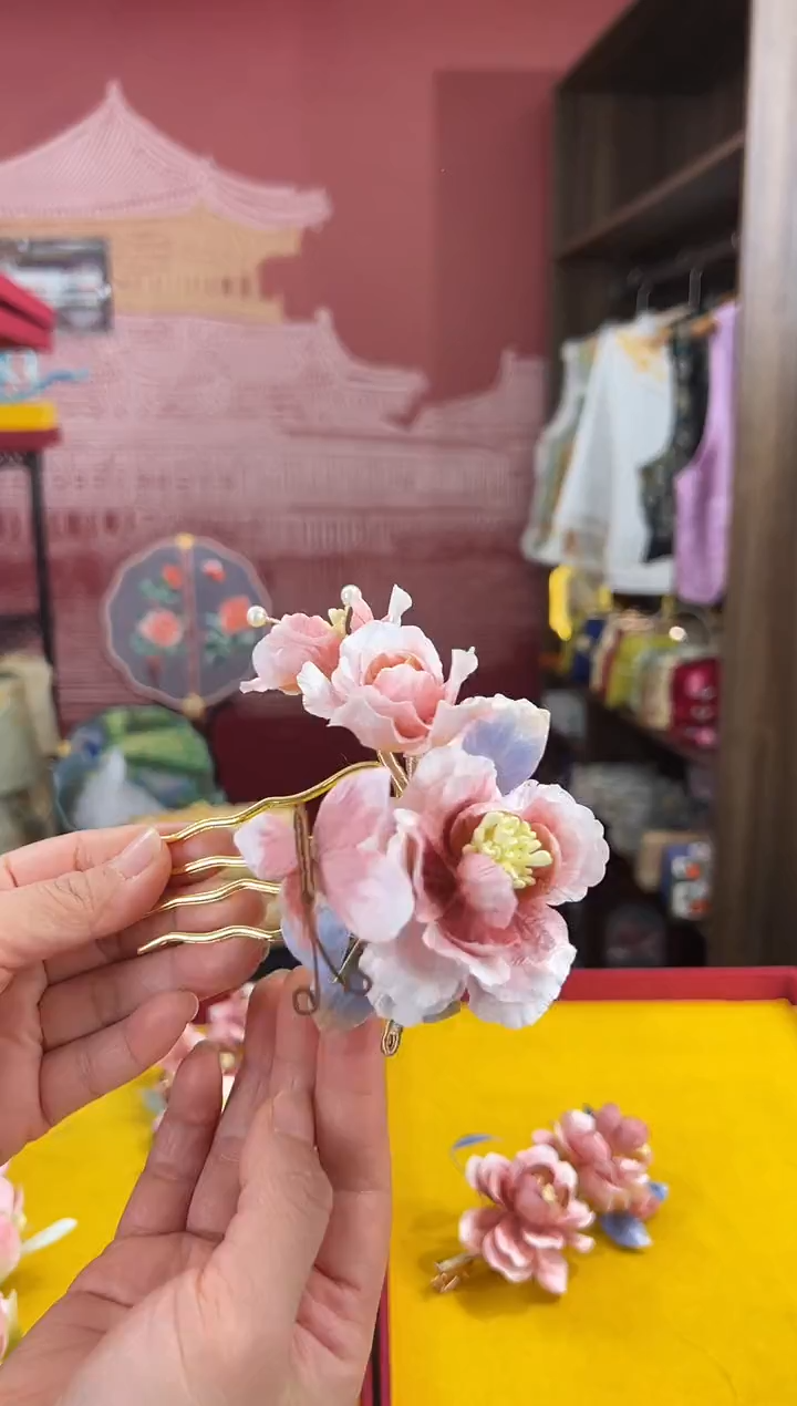 【闪购商品】刺绣非遗绒花（发饰）