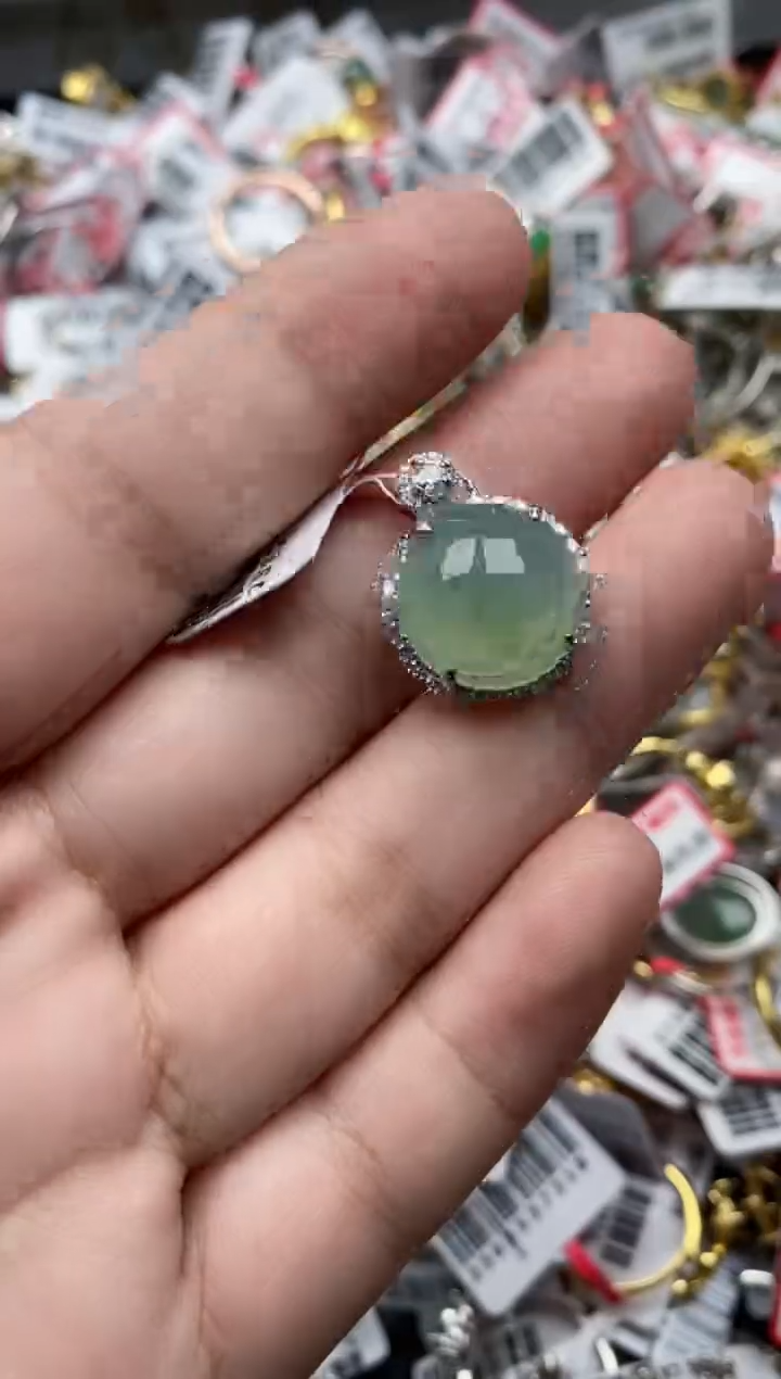 【闪购商品】翡翠戒指银S925镶嵌66666---7