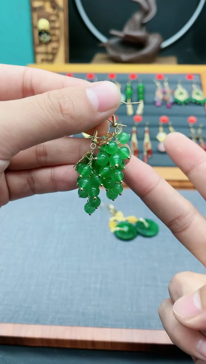 【闪购商品】玛瑙/玉髓耳钉银S925镶嵌701000