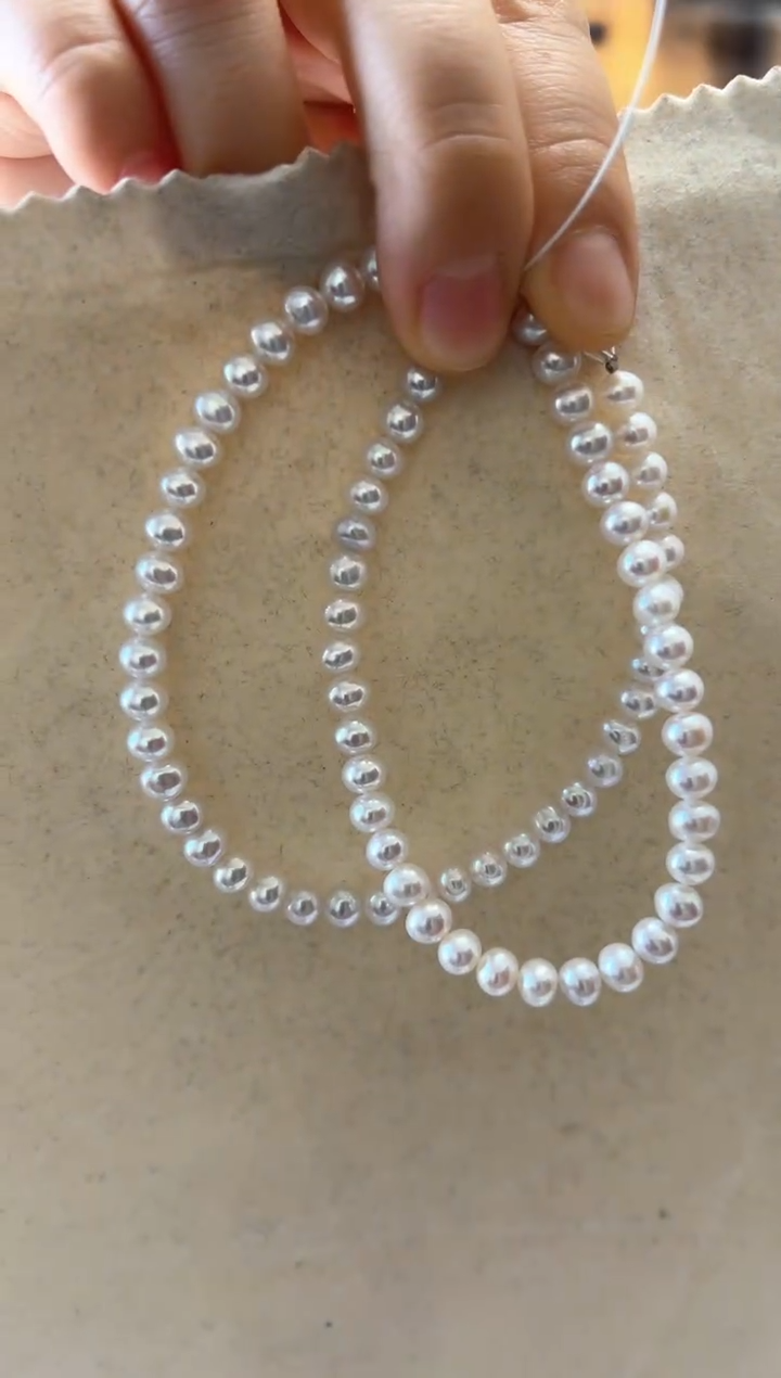 【闪购商品】淡水珍珠项链银S925镶嵌5-6项链小静珍珠
