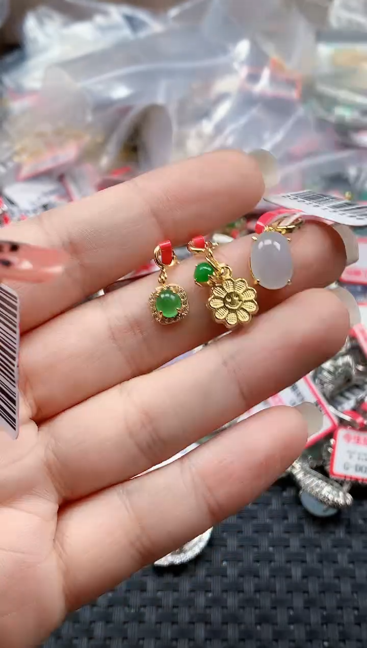 银S925镶嵌戒指翡翠天然A货缅甸翡翠