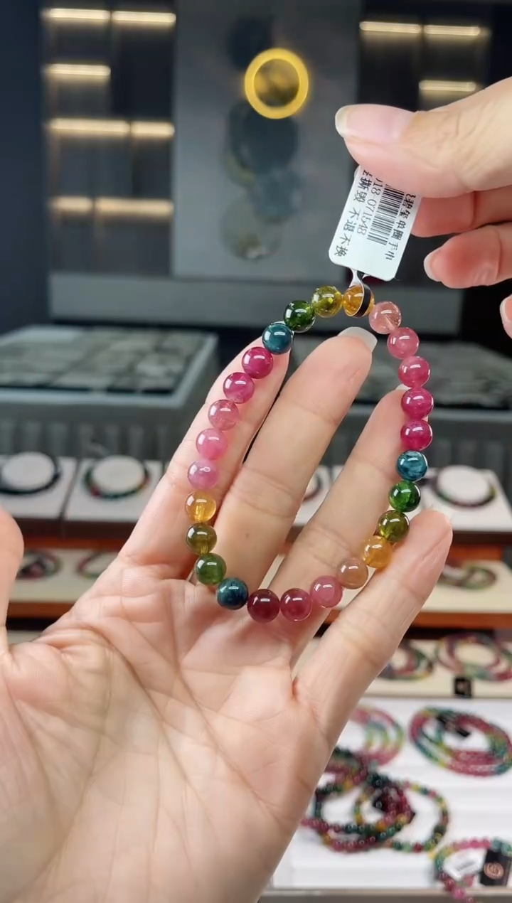 未镶嵌老矿碧玺单圈手串7mm+碧玺（多样性发一条）Q