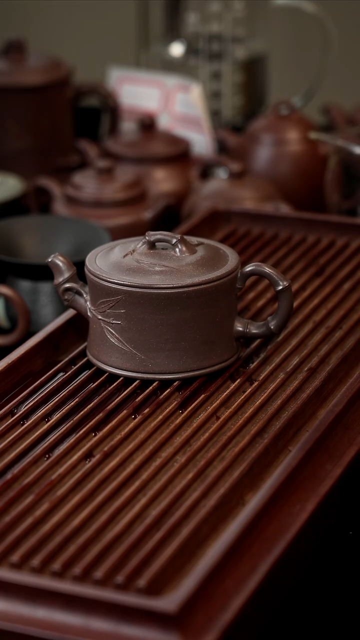 茶壶紫砂40目天青竹段（140cc）