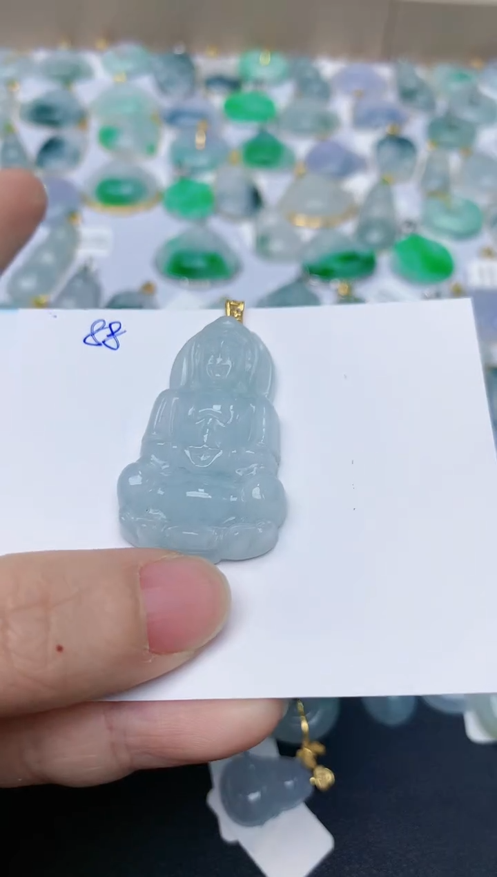 【闪购商品】翡翠颈饰18K金镶嵌天然翡翠A货    88