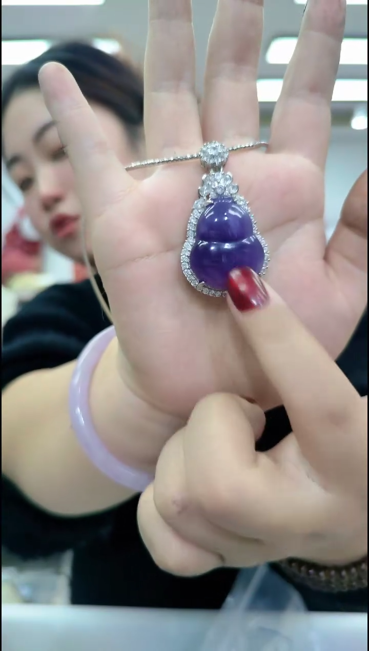 【闪购商品】玛瑙/玉髓颈饰合金1699 紫葫芦一套