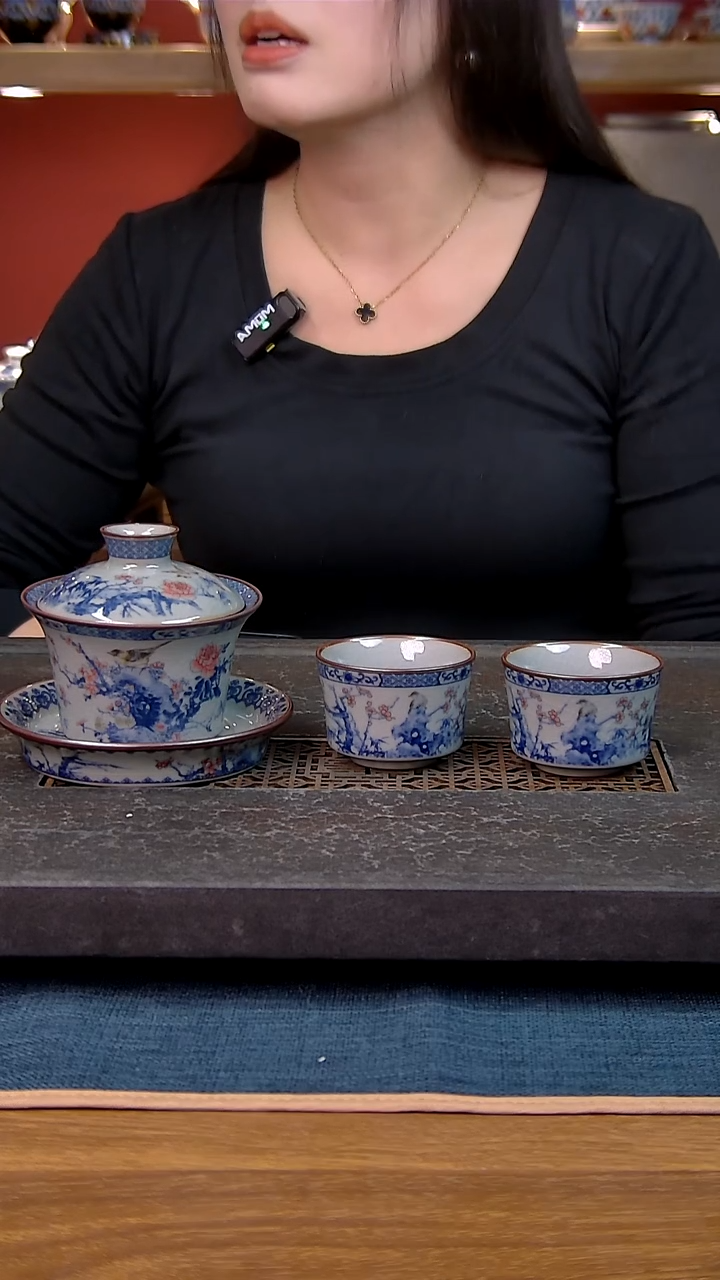 简装家用款3件套 老陶泥开片纹陶瓷茶具