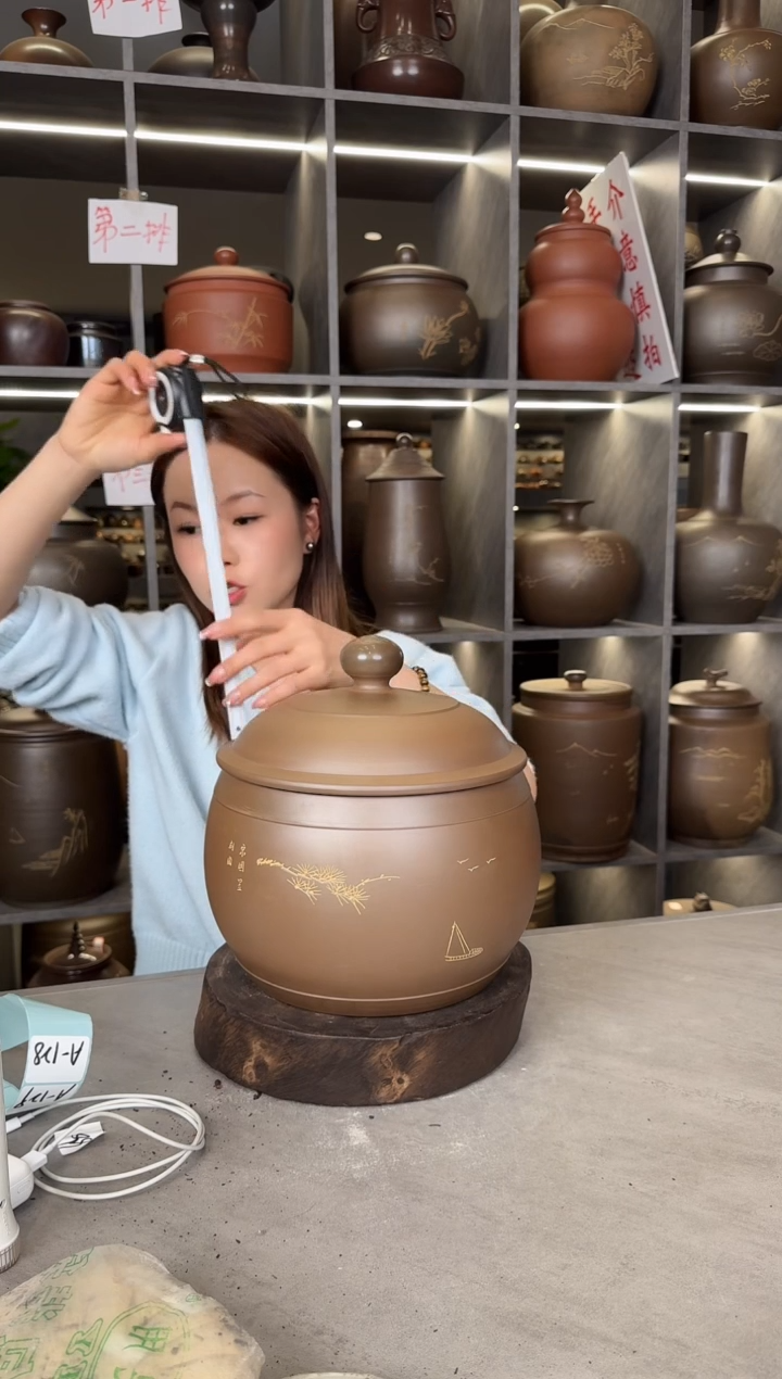 【闪购商品】罐本陶手作泥兴陶2-3斤装茶叶罐手工痕迹