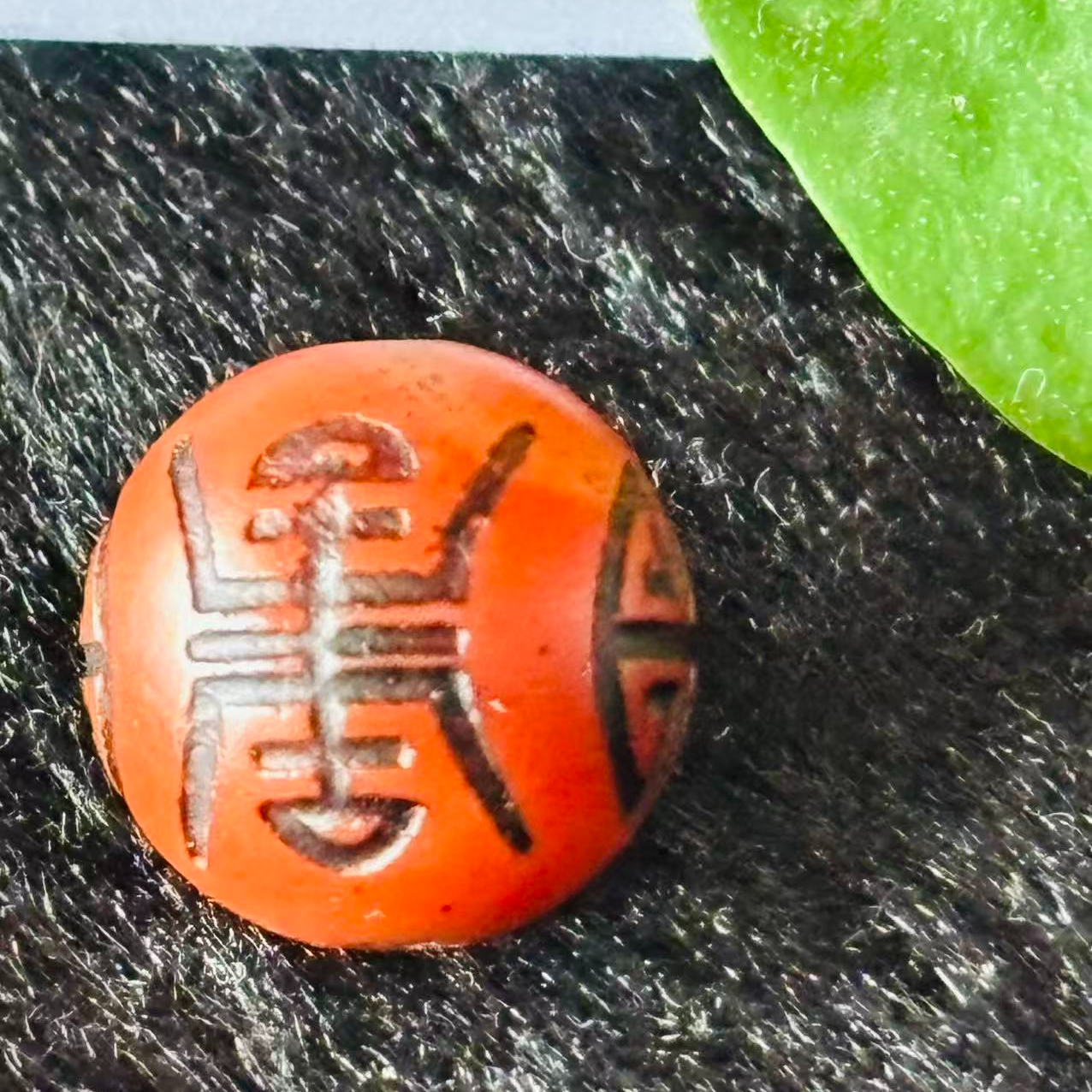 静雅古珠2-老玛瑙藏传福寿珠吊坠1颗.尺寸13.9MM
