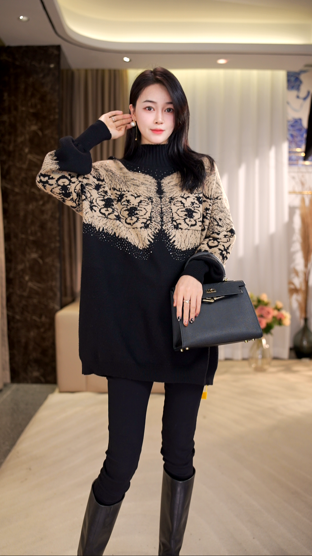 加厚保暖【天使之翼】秋冬时尚高端大气上档次高档毛衣上衣-3049#