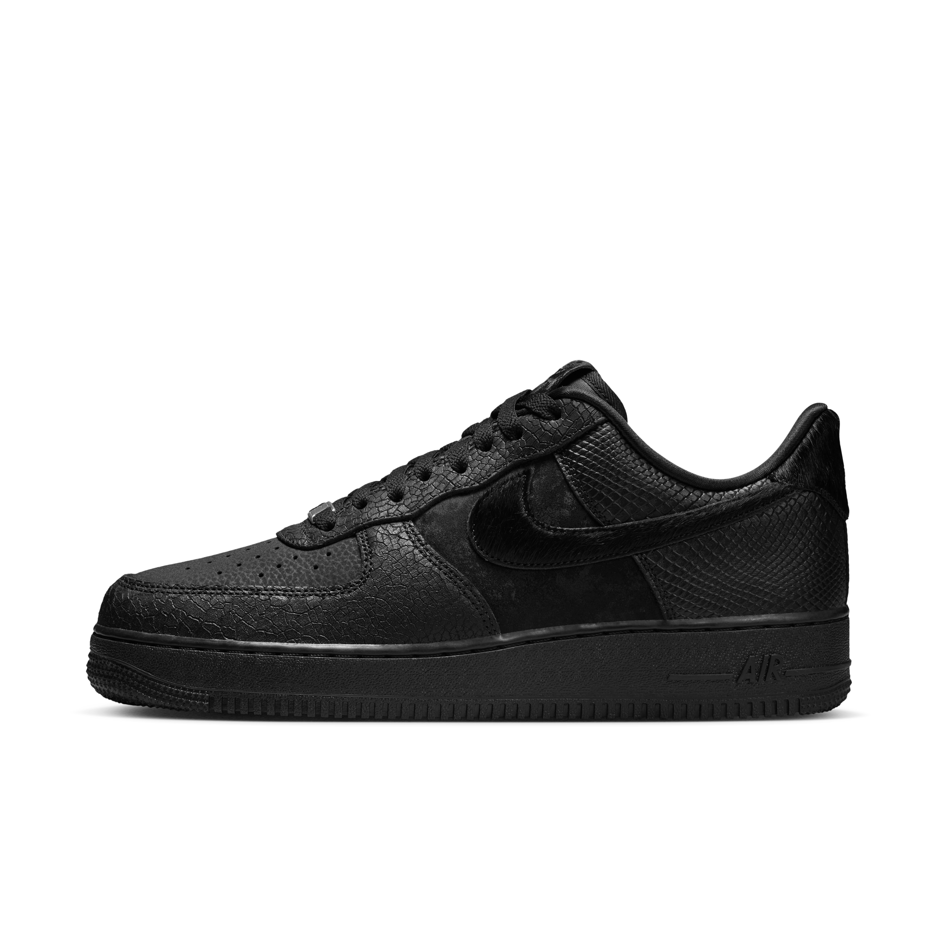 Nike耐克男子Air force1空军一号黑色经典皮质LOGO纹路HQ1977-001
