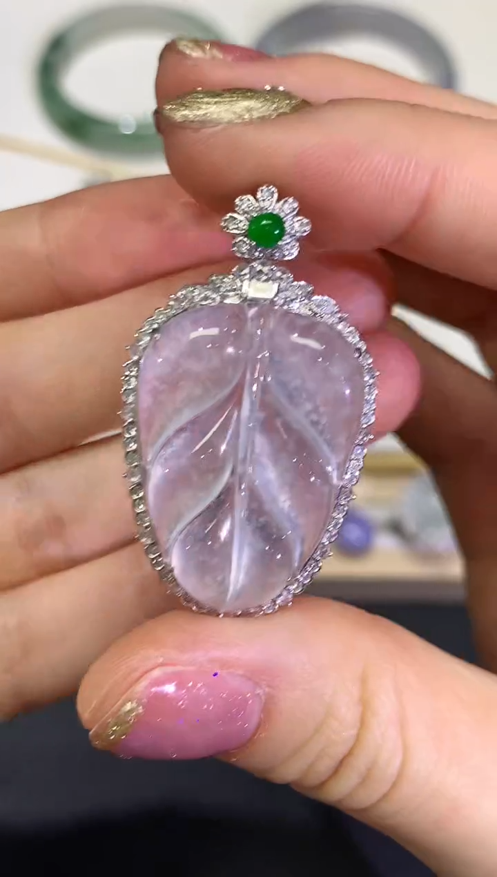 【闪购商品】翡翠颈饰18K金镶嵌团购13