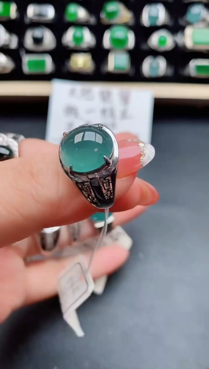 【闪购商品】翡翠戒指银S925镶嵌54545