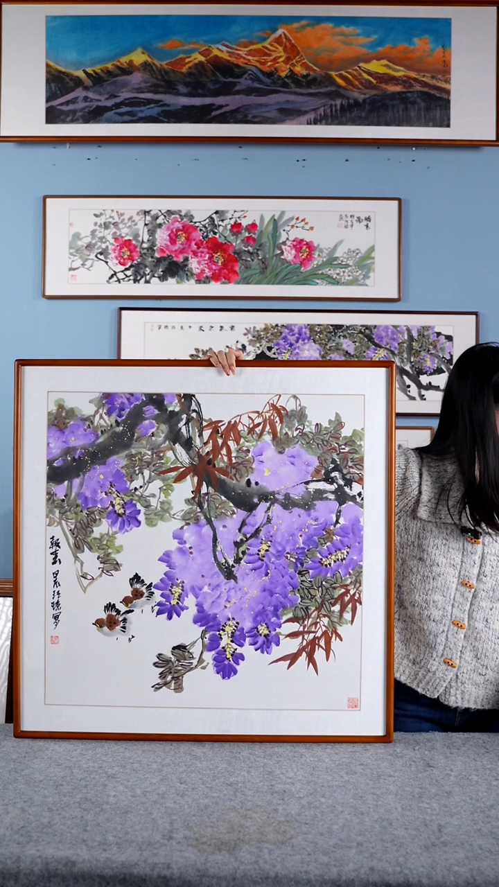 【闪购商品】国画汪琼《报春》含框82*82