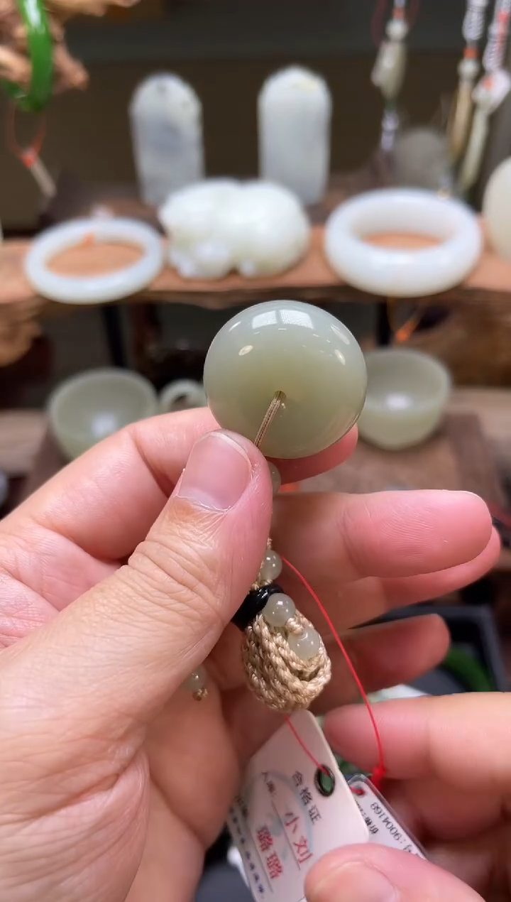 【闪购商品】和田玉吊坠未镶嵌且末青白 平安扣 9004168