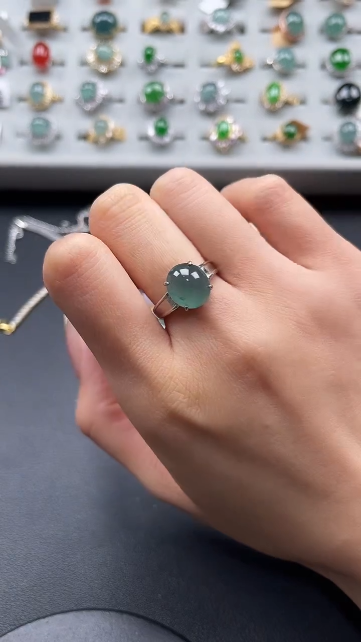 【闪购商品】翡翠戒指银S925镶嵌546745