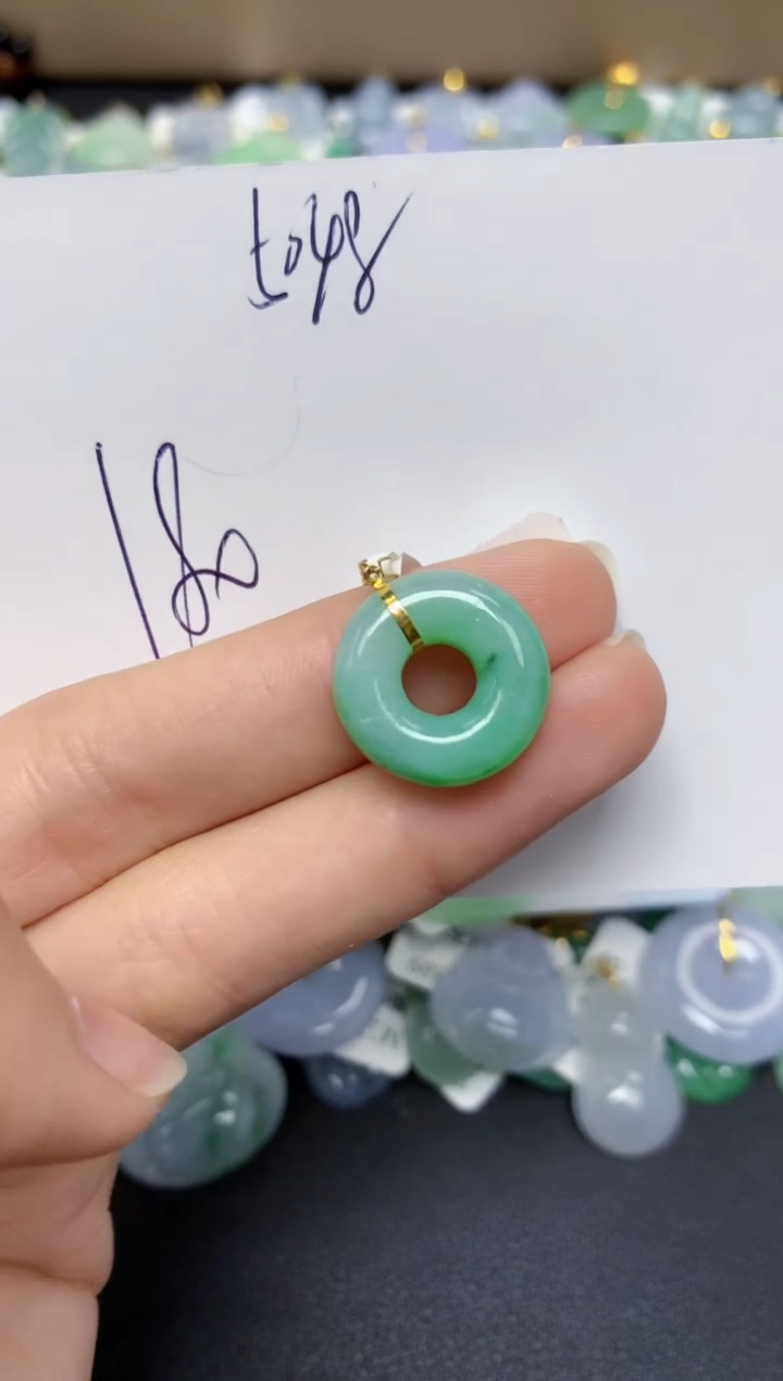 【闪购商品】翡翠颈饰18K金镶嵌 天然翡翠A货