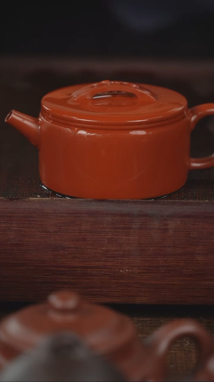 茶壶紫砂葛*恒尾单朱泥110CC小汉瓦