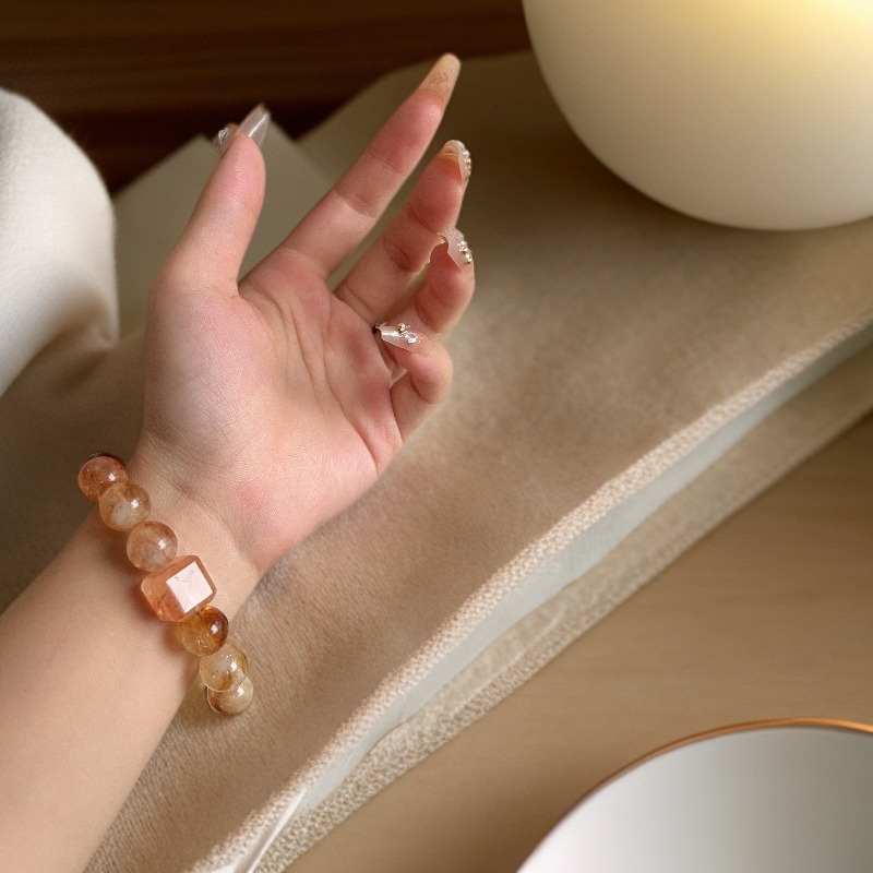 天然黄塔晶方糖水晶招米大金霸手串手串原创设计DIY抱树手串