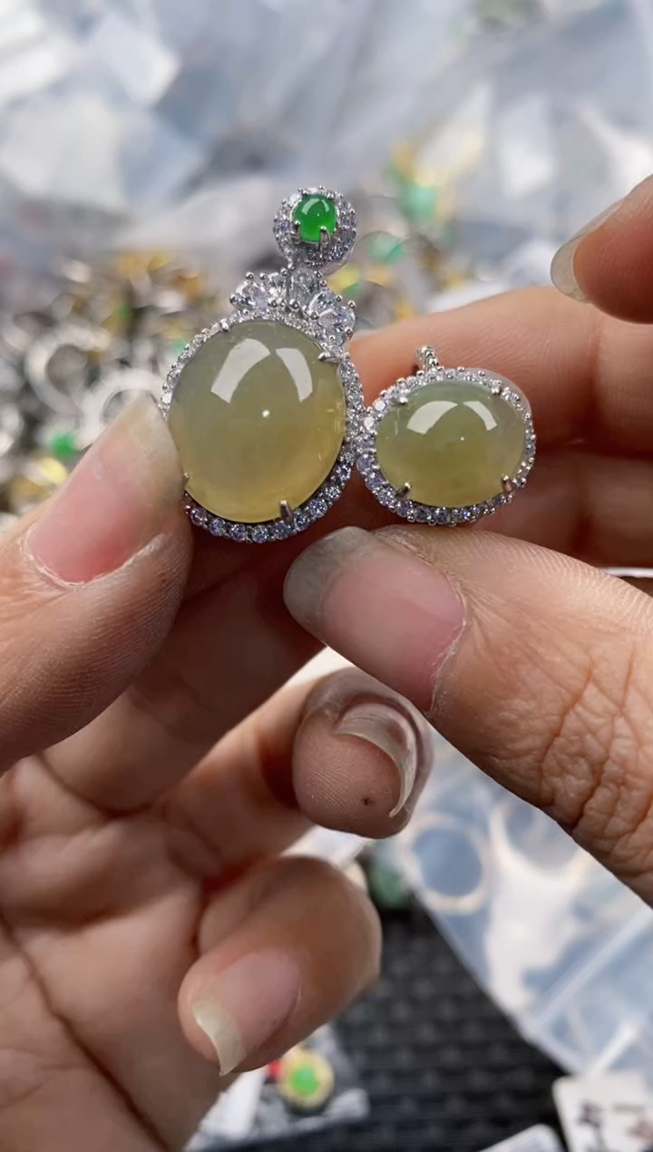 银S925镶嵌戒指翡翠11-11---8