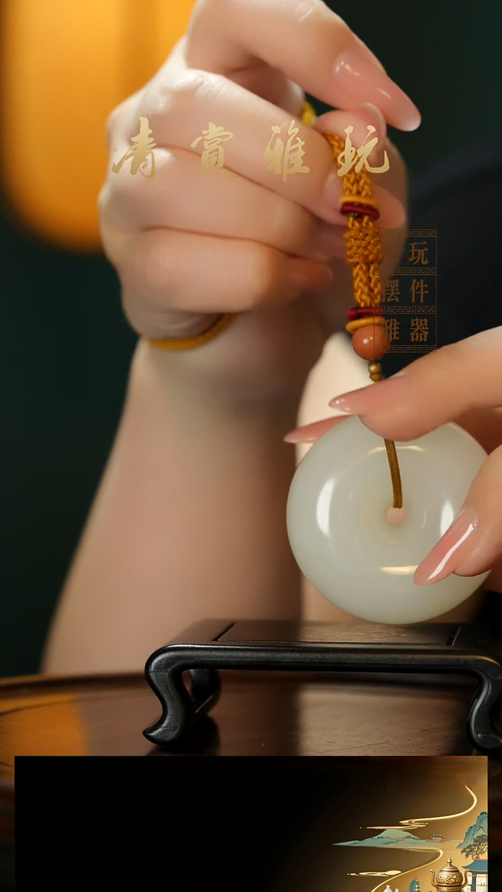 玉《平安扣》手把件摆件