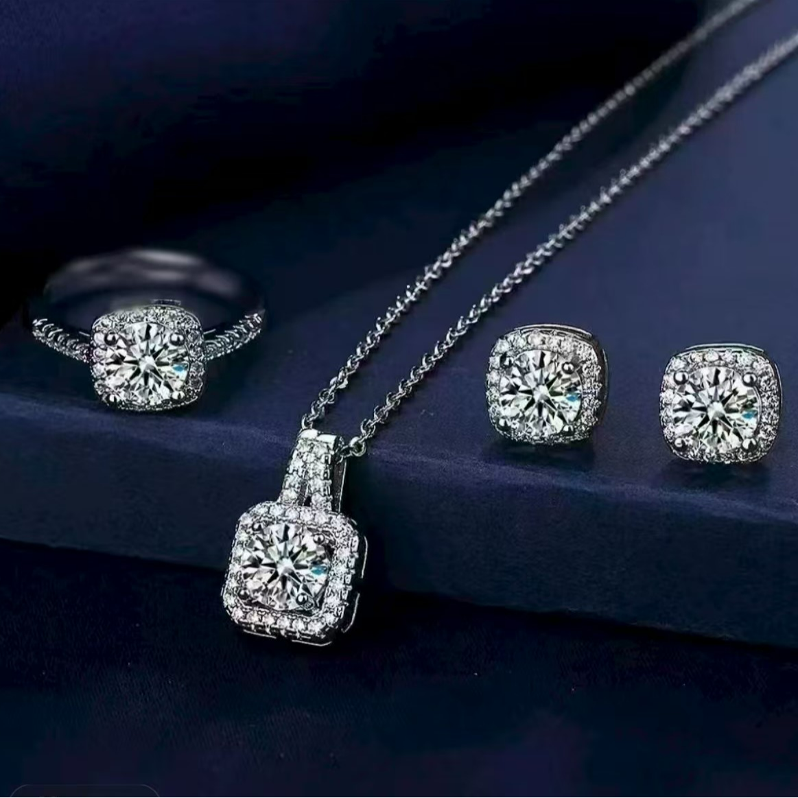 【七夕礼物】{套}1ct方包公主女轻奢戒指送女友送老婆高级感礼物