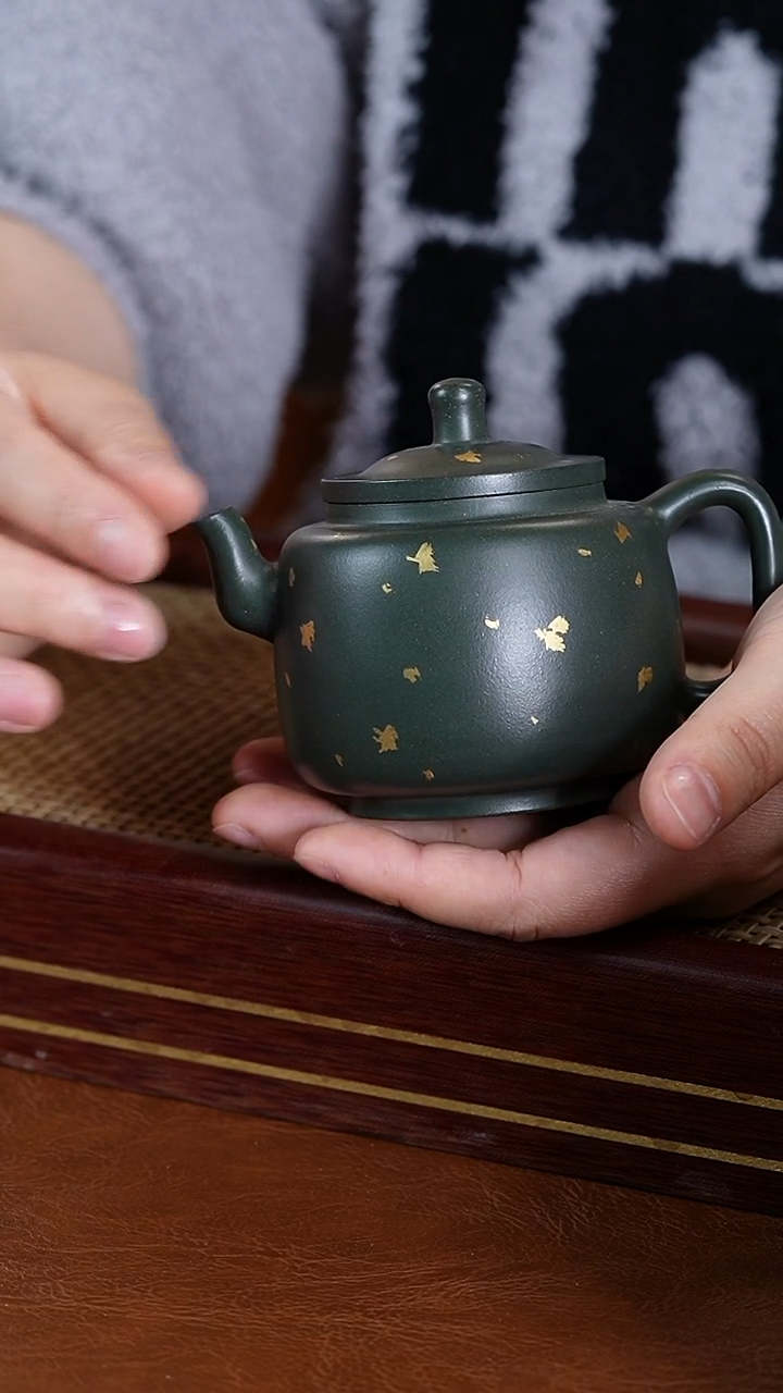 【闪购商品】紫砂茶壶绿泥墨林壶170cc