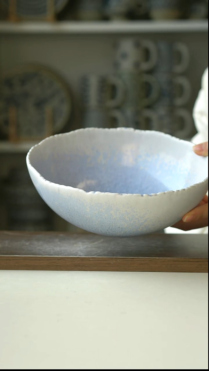 陶dxc砚山冰心蓝面汤碗20cm@4-2@