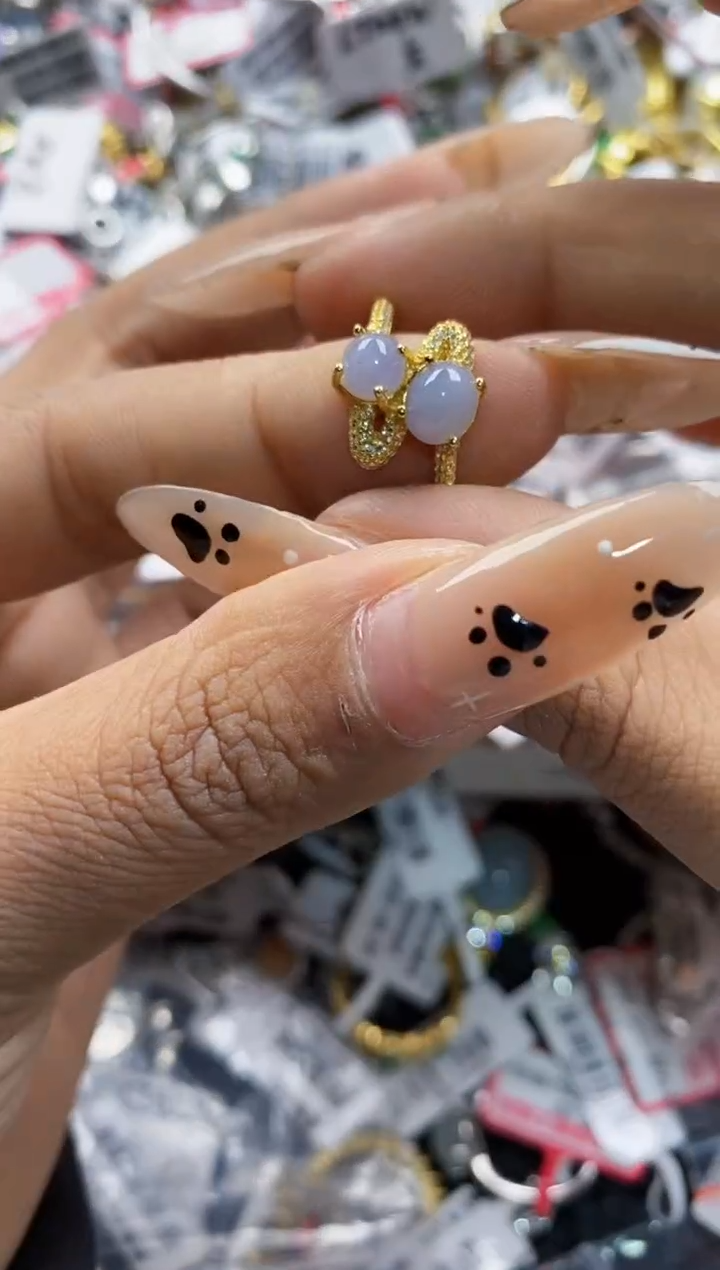 翡翠戒指银S925镶嵌8888     9