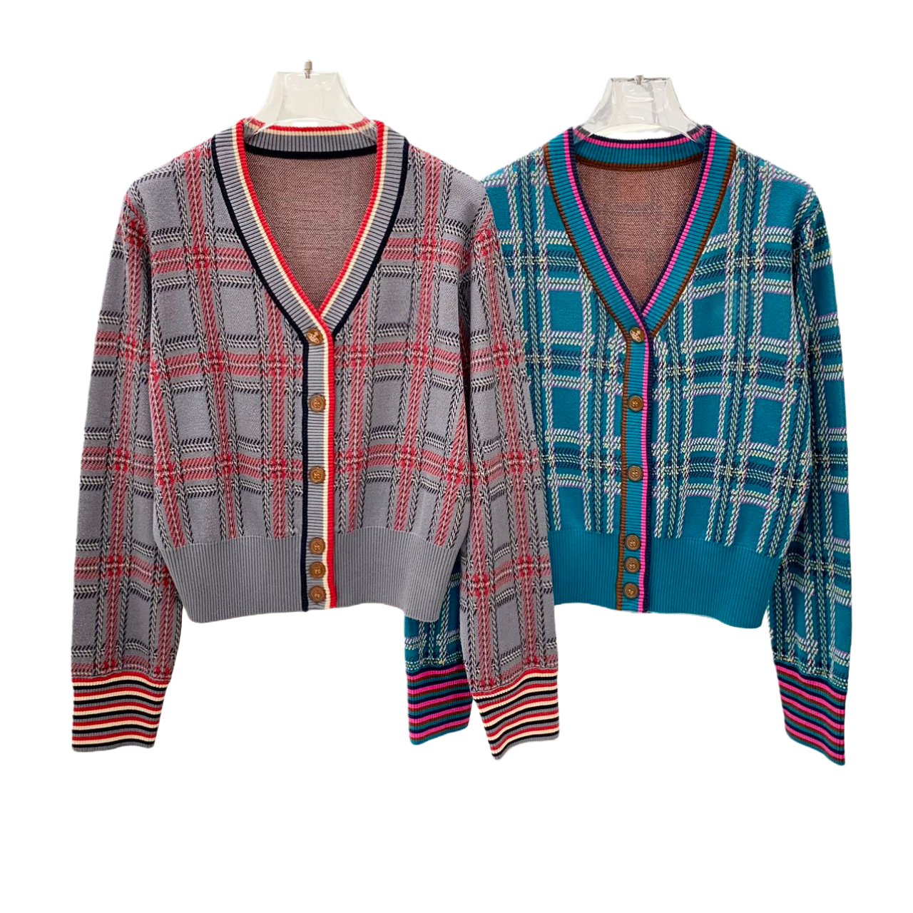 【YLANGENE】简约百搭拼色针织开衫7742YT