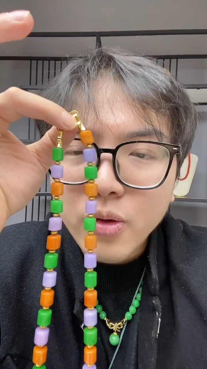 【闪购商品】翡翠颈饰合金多宝毛衣链