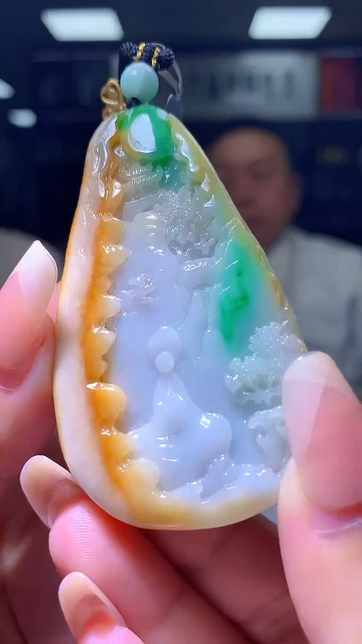 【闪购商品】定制翡翠未镶嵌1080xx-毛货挂件30