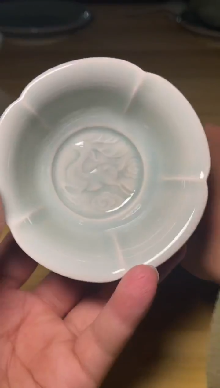 微瑕天青色福禄杯1只