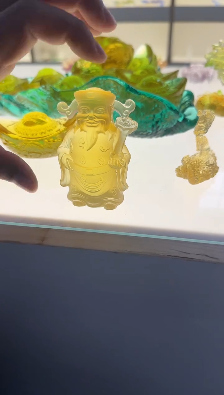 手工艺品琉璃小财神8cm