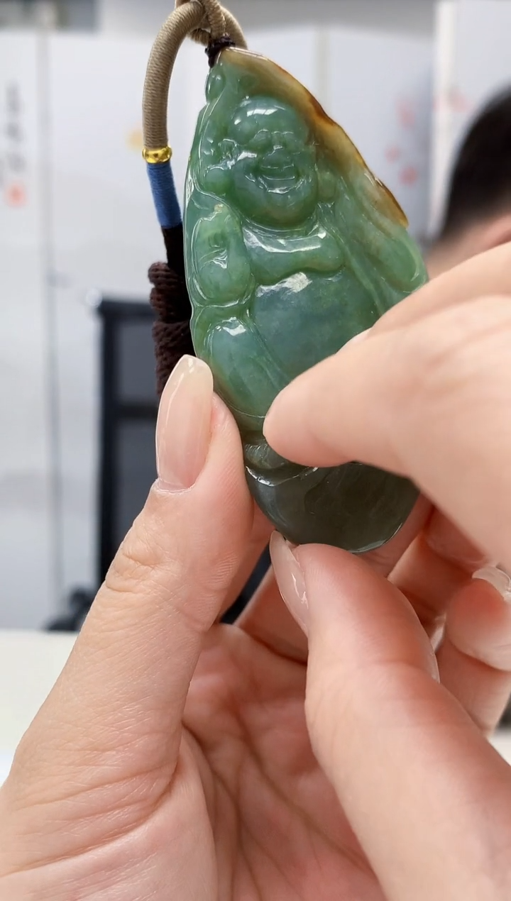【闪购商品】定制翡翠未镶嵌4917lr-毛货挂件60