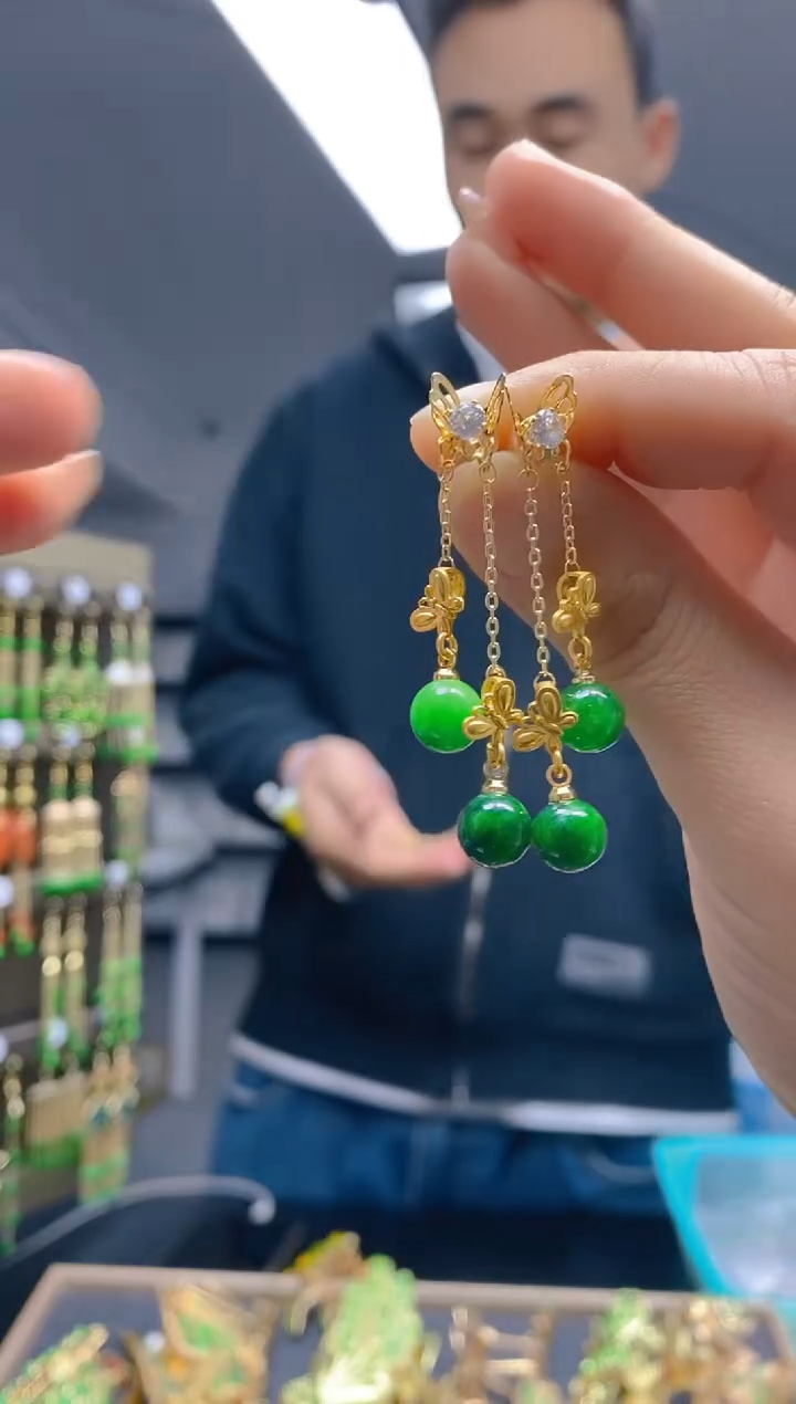 【闪购商品】翡翠耳饰合金0249翡翠耳钉