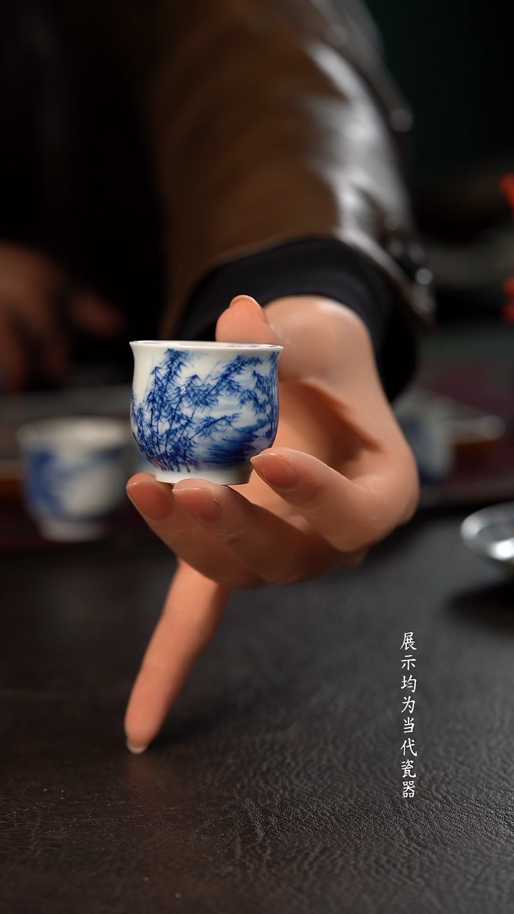 40c 厚力煊期云山水小玉兰杯 夏竹听涛 随机