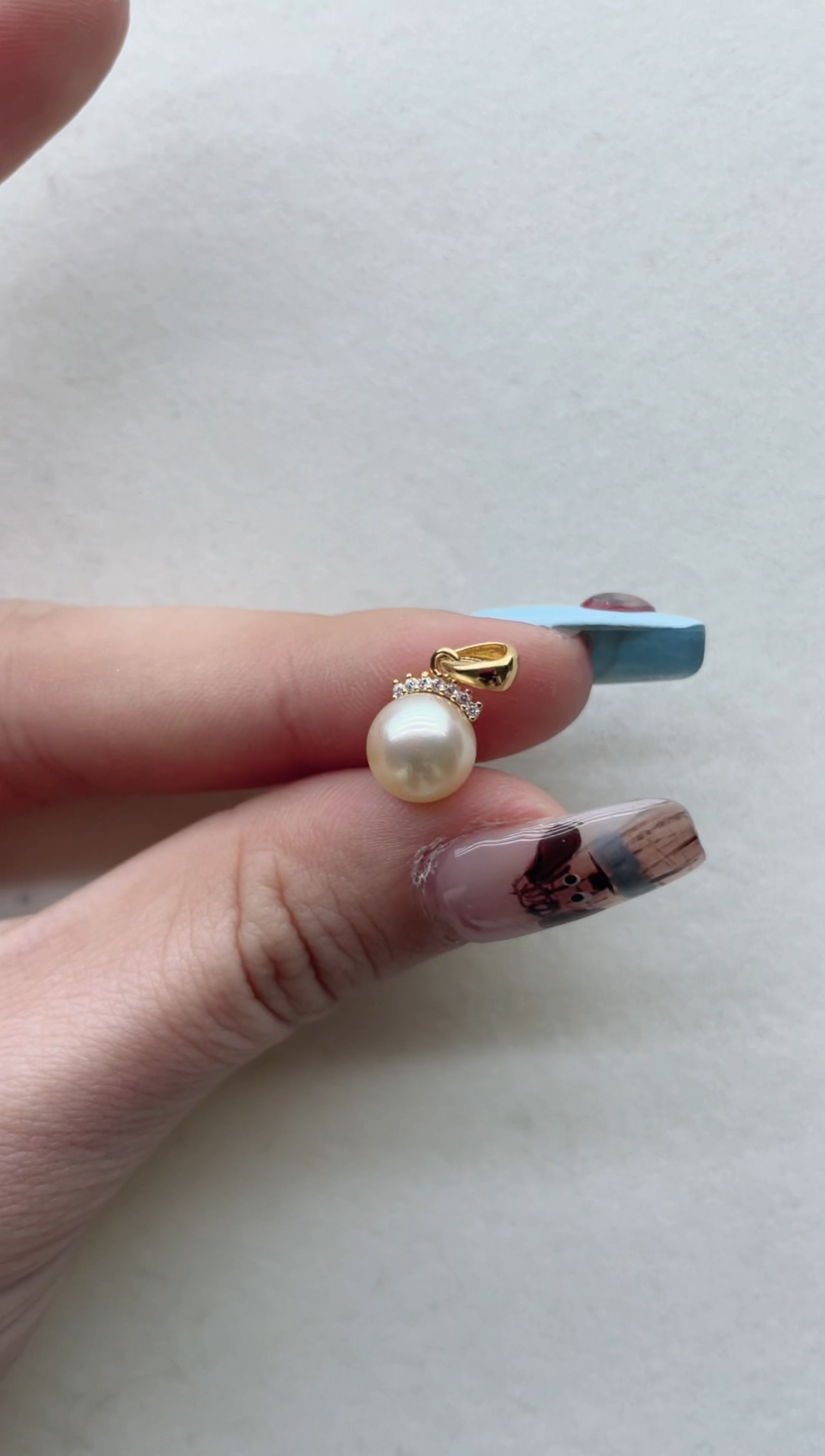 银S925镶嵌海水珍珠吊坠2