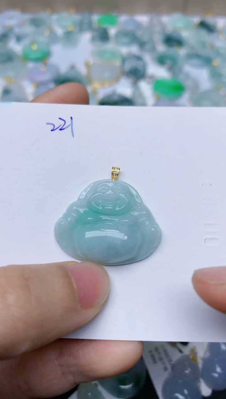 【闪购商品】翡翠颈饰18K金镶嵌天然翡翠A货    221