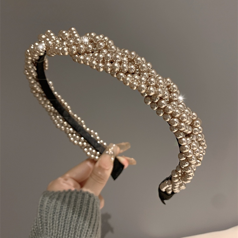 复古优雅甜美布艺新款头饰仙气温柔发箍发卡少女风格勾花辫头箍