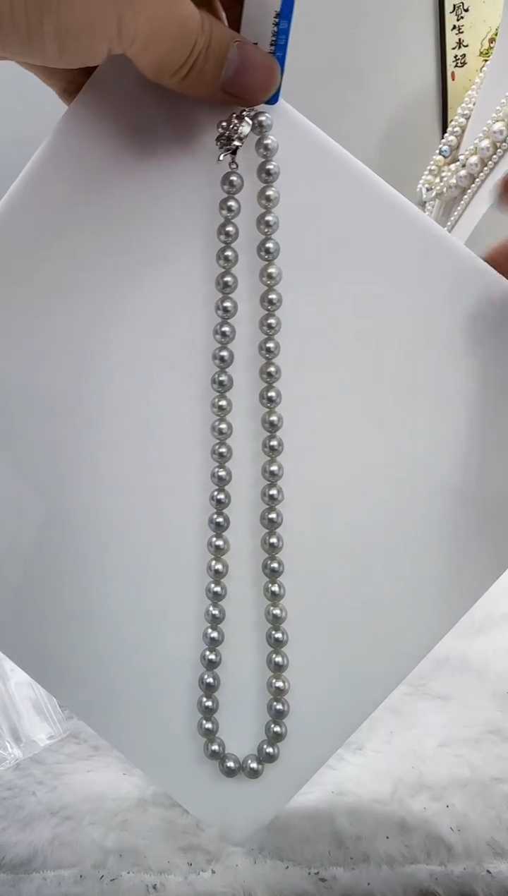 【闪购商品】海水珍珠DA未镶嵌灰珠串7 t662