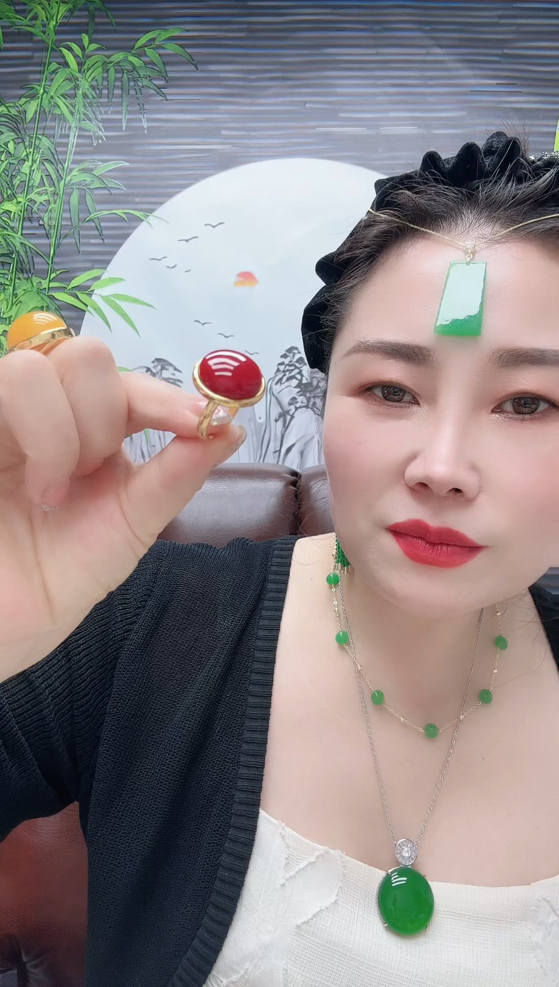 私人订制牛血红戒指