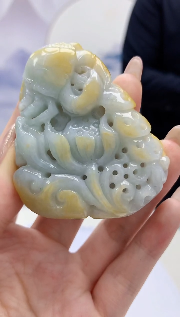 【闪购商品】定制翡翠未镶嵌5145jw-毛货挂件55